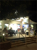 The cool of a Noosaville evening under the awnings at Red Emperor